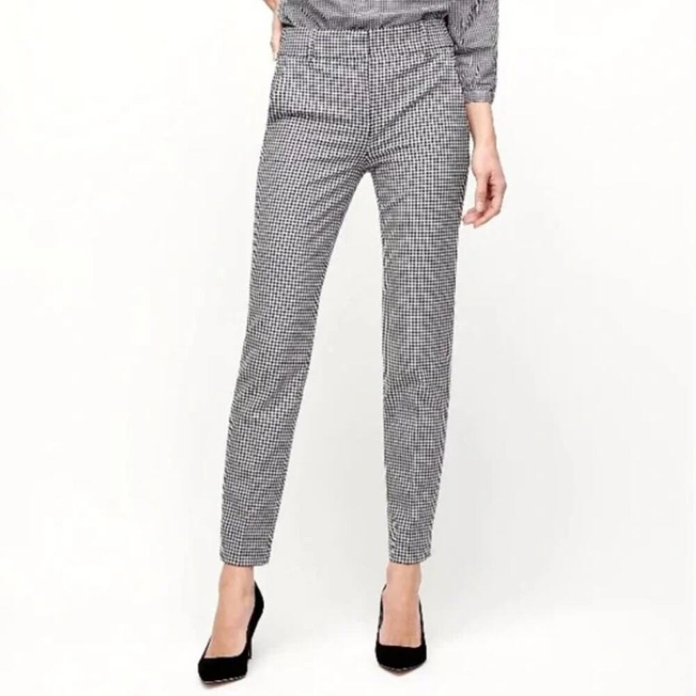 J. Crew Cameron Bi-Stretch Cotton Pant in Navy Gingham Size 10